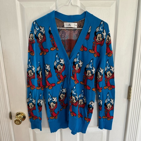 Disney 80th Anniversary Fantasia Sorcerer Mickey Button Cardigan Unisex M Rare - Picture 7 of 7